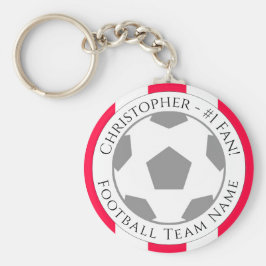 Ihr Name plus Name des Fußballteams Schlüsselanhänger