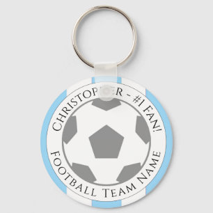 Ihr Name plus Name des Fußballteams Schlüsselanhänger