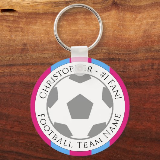 Ihr Name plus Name des Fußballteams Schlüsselanhänger (Rückseite)