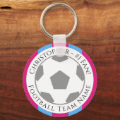 Ihr Name plus Name des Fußballteams Schlüsselanhänger (Vorderseite)