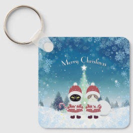 [Ihr Name] Poiluna Christmas Metal Square Schlüsselanhänger