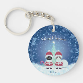 [Ihr Name] Poiluna Weihnachtskreis Schlüsselanhänger