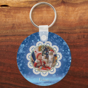 [Ihr Name] Poiluna Weihnachtsmetallzirkel Schlüsselanhänger