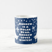 Ihr Name Polar Bear in Snowy Winter Coffee Tasse (Mittel)
