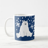 Ihr Name Polar Bear in Snowy Winter Coffee Tasse (Links)