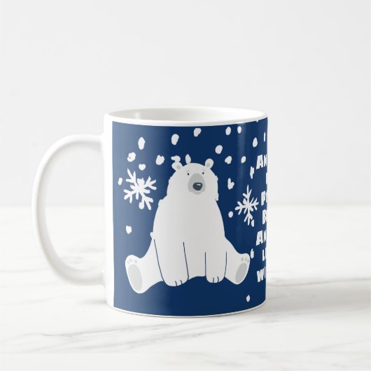 Ihr Name Polar Bear in Snowy Winter Coffee Tasse (Links)