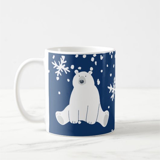 Ihr Name Polar Bear in Snowy Winter Kaffeetasse (Links)