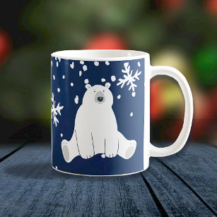 Ihr Name Polar Bear in Snowy Winter Kaffeetasse