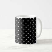 Ihr Name - Polka-Punkte, gepunktetes Muster - Schw Kaffeetasse (VorderseiteRechts)