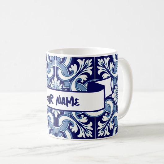 Ihr Name portugiesischer Fliese Kaffeetasse (VorderseiteRechts)
