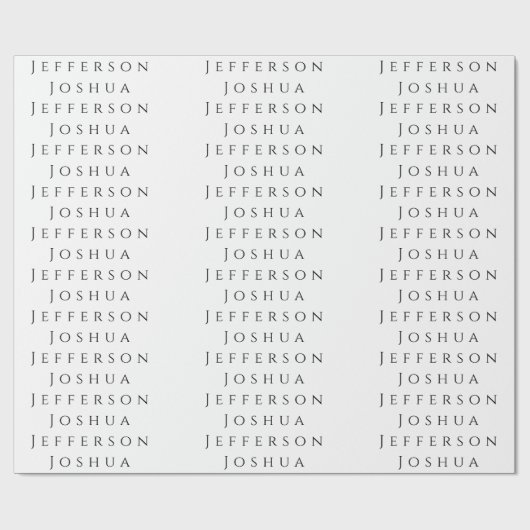 Ihr Name Professional Kreativ Schwarz Weiß Geschenkpapier (Flach)