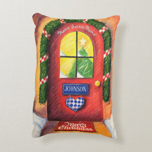 Ihr Name Red Merry Weihnachtsfront Türe anpassen Dekokissen