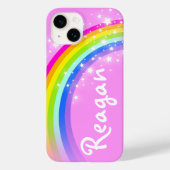 Ihr Name Regenbogen rosa Sterne Case-Mate iPhone Hülle (Rückseite)