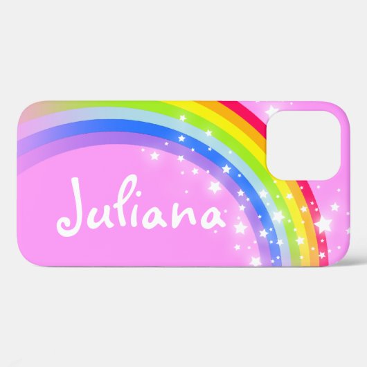 Ihr Name Regenbogenlicht rosa Sternenhimmel Case-Mate iPhone Hülle (Rückseite (Horizontal))