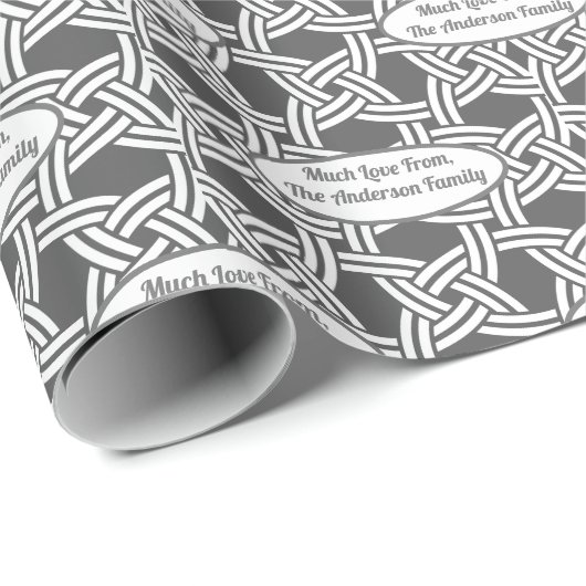 Ihr Name Retro Weihnachtsschattierungen von Gray M Geschenkpapier (Rolleneckpunkt)