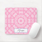Ihr Name - rosa Herz-Muster Mousepad (Mit Mouse)