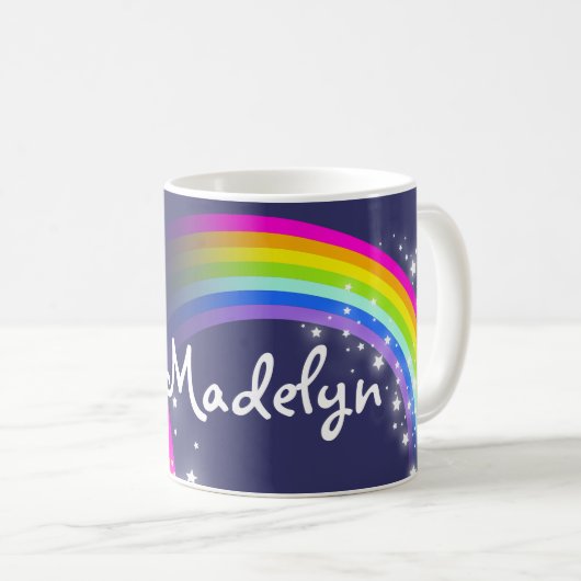Ihr Name scherzt Regenbogenmarine-Tasse Kaffeetasse (VorderseiteRechts)