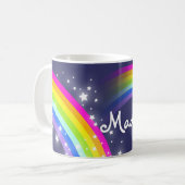 Ihr Name scherzt Regenbogenmarine-Tasse Kaffeetasse (Vorderseite Links)