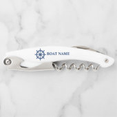 Ihr Name Schiff Schiff Rad Helm auf Weiß Kellnermesser (Vorderseite)