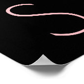 Ihr Name Schönheitssalon Blumen Glitzer rosa schwa Poster (Ecke)