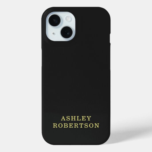 Ihr Name Schwarz Beruflich Stilvoll Minimalistisch Case-Mate iPhone Hülle (Rückseite)