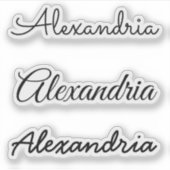 Ihr Name Schwarz Handgeschriebene Skriptversionen Aufkleber (Vorderseite)