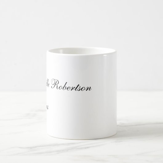 Ihr Name Schwarz-weiß Schlicht Minimalistisch Kaffeetasse (Mittel)