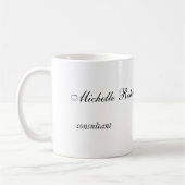 Ihr Name Schwarz-weiß Schlicht Minimalistisch Kaffeetasse (Links)