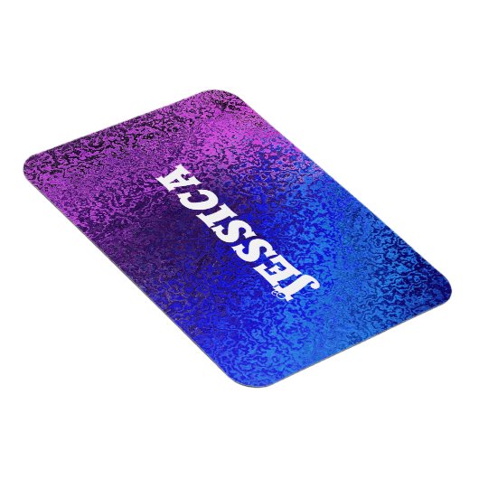 Ihr Name Shades of Blue & Lila Magnet (Rechte Seite)