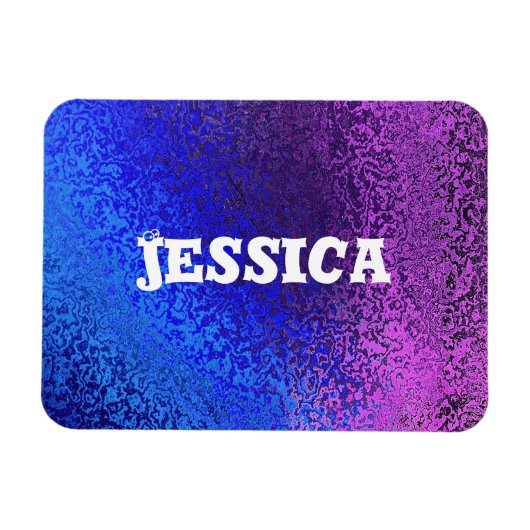 Ihr Name Shades of Blue & Lila Magnet (Horizontal)