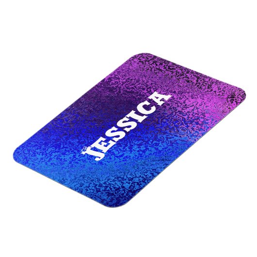 Ihr Name Shades of Blue & Lila Magnet (Linke Seite)