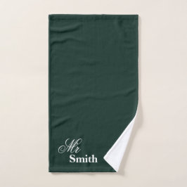 Ihr Name Smith White Typografy Green Handtuch