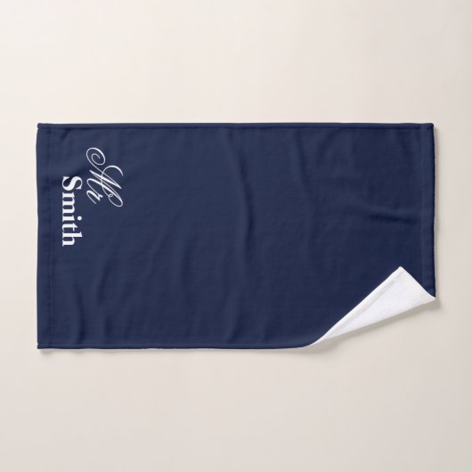 Ihr Name Smith White Typografy Navy Handtuch (Handtuch)