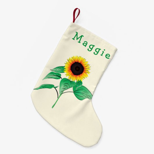 Ihr Name Sonnenblumen Weihnachts-Strumpf Kleiner Weihnachtsstrumpf (Vorderansicht (hängend))