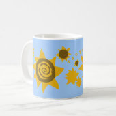 Ihr Name Sonnenblumen Yellow Brown Blue Sky Sun Ar Kaffeetasse (Vorderseite Links)