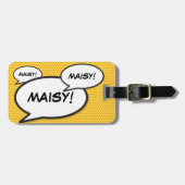 Ihr Name Speech Bubble Fun Retro Comic Book Gepäckanhänger (Vorderseite horizontal)