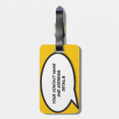 Ihr Name Speech Bubble Fun Retro Comic Book Gepäckanhänger (Rückseite vertikal)