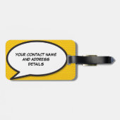 Ihr Name Speech Bubble Fun Retro Comic Book Gepäckanhänger (Rückseite horizontal)