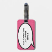 Ihr Name Speech Bubble Fun Retro Comic Book Gepäckanhänger (Rückseite vertikal)