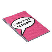 Ihr Name Speech Bubble Fun Retro Comic Book Notizblock (Rechte Seite)