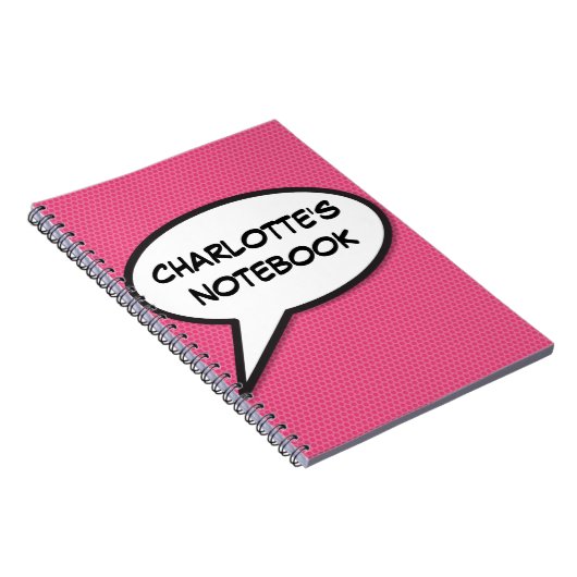 Ihr Name Speech Bubble Fun Retro Comic Book Notizblock (Rechte Seite)