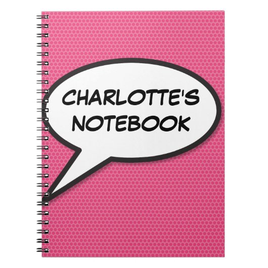 Ihr Name Speech Bubble Fun Retro Comic Book Notizblock (Vorderseite)