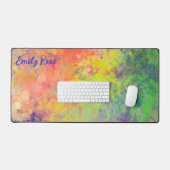 Ihr Name Spring Tulip Wasserfarbe Abstrakt Schreibtischunterlage (Tastatur & Maus)