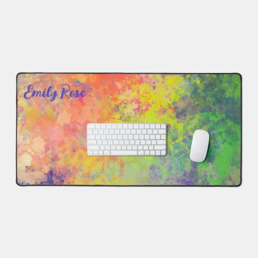 Ihr Name Spring Tulip Wasserfarbe Abstrakt Schreibtischunterlage (Tastatur & Maus)