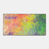 Ihr Name Spring Tulip Wasserfarbe Abstrakt Schreibtischunterlage (Vorderseite)