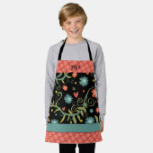 Ihr Name Stilvolle Blume rosa Punkte Inspirivity Schürze (Getragen)