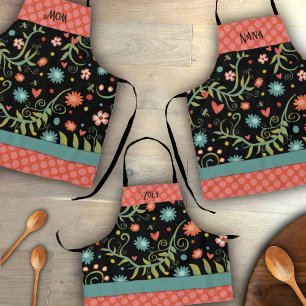 Ihr Name Stilvolle Blume rosa Punkte Inspirivity Schürze