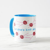 (Ihr Name) Strick und Person Tasse (Vorderseite Links)