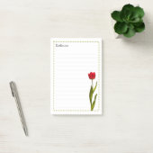 Ihr Name Tall Red Tulip Spring Floral Fotografie Post-it Klebezettel (Büro)