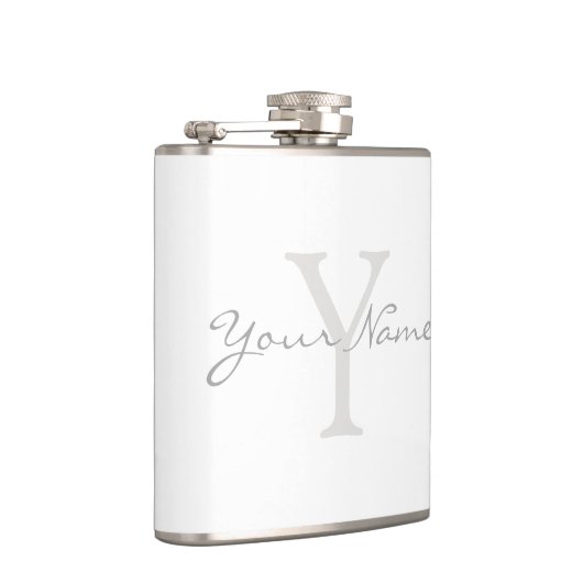 Ihr Name, Text, Initialen, angesagter Monogramm-Ko Flachmann (Rechts)